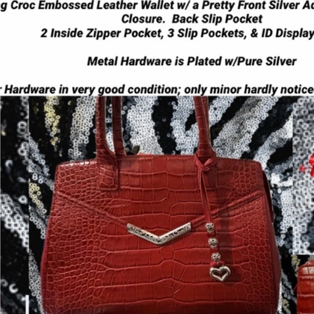 New Brighton Frances Bag with Duster Croc Embossed Leather Rare Masterpiece